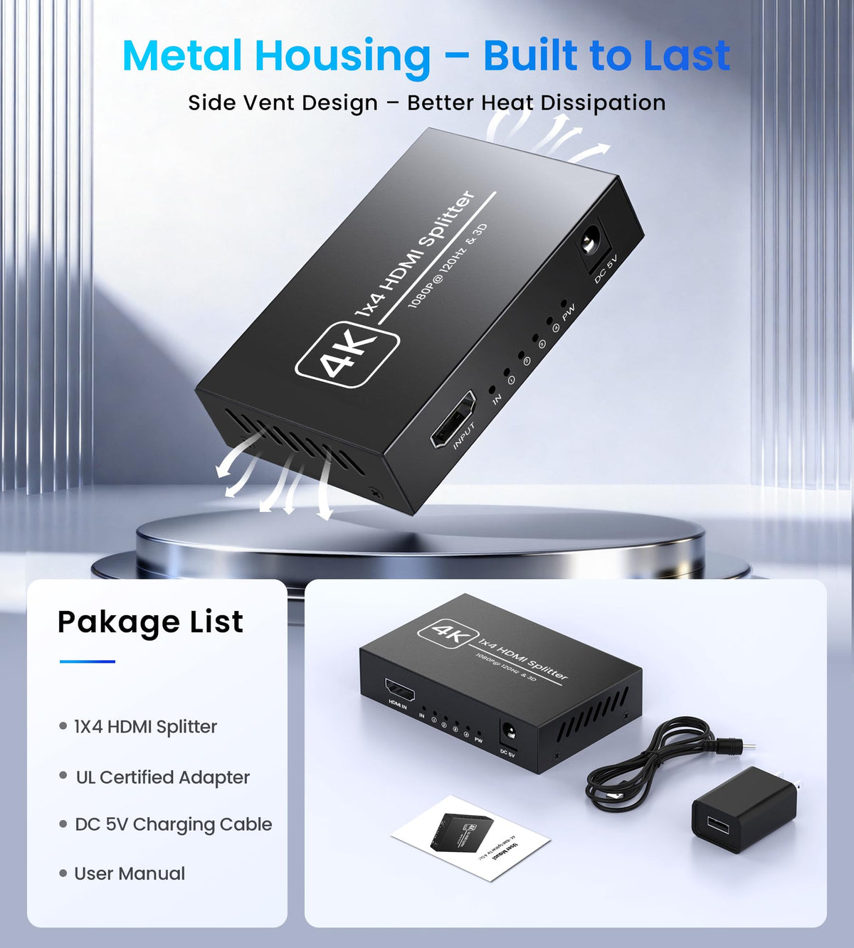Happfeel 4K HDMI Splitter conference use for professional presentations