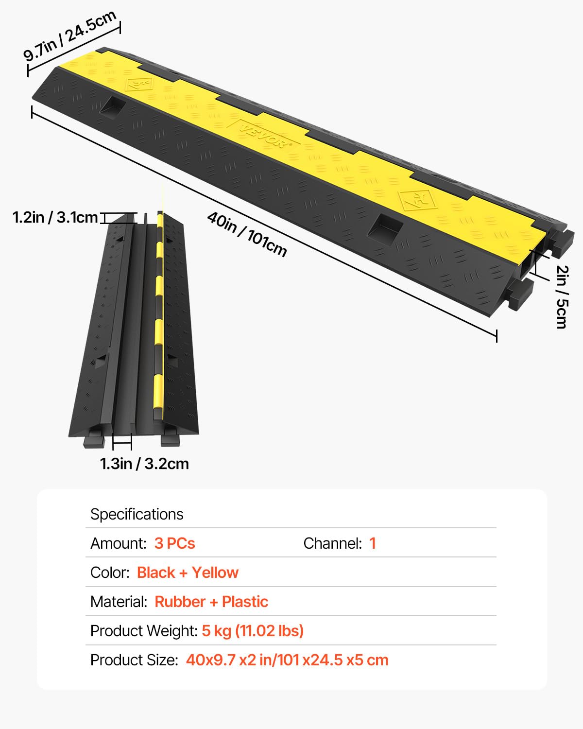 Happybuy installed in parking lot protecting cords and slowing cars