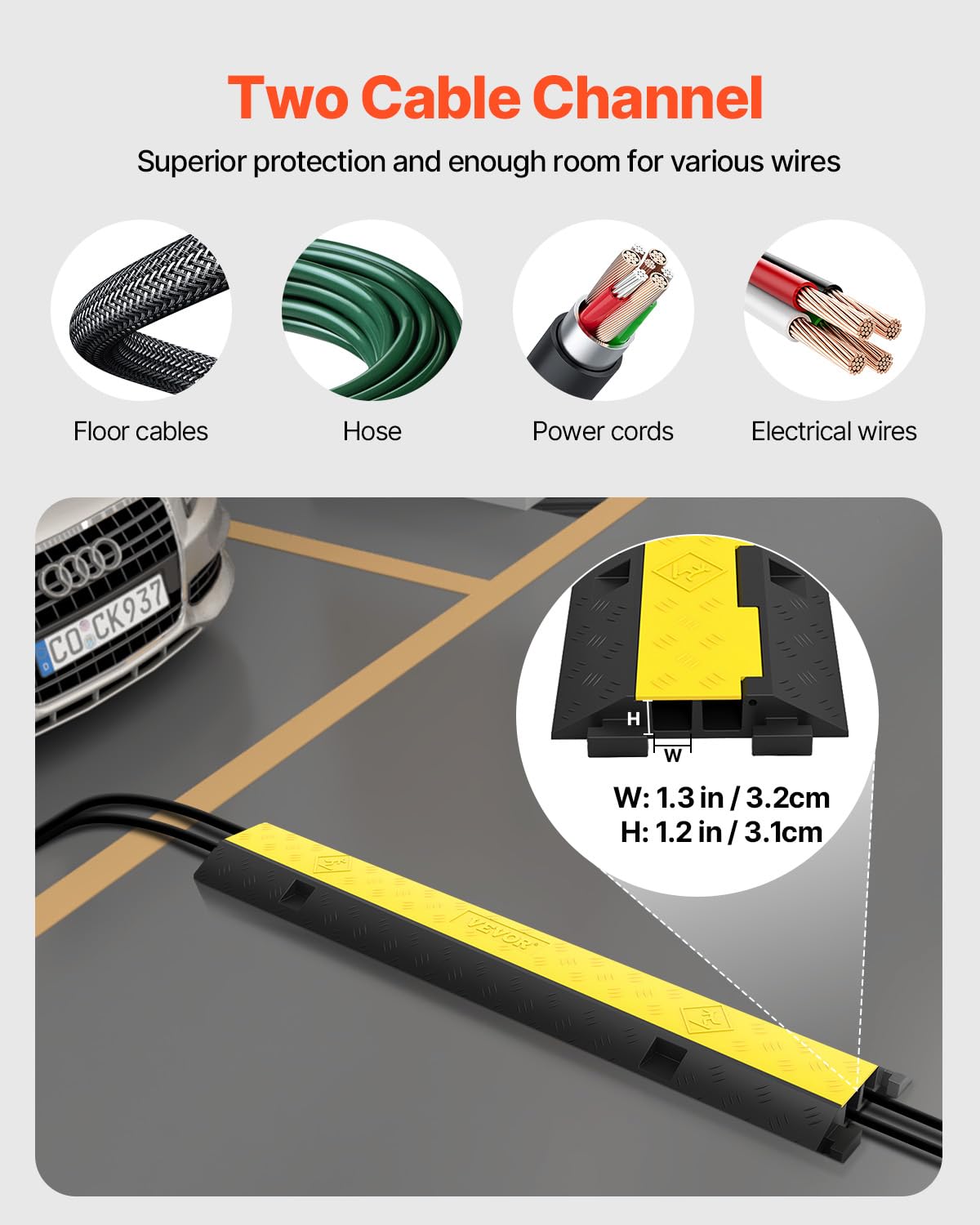 Happybuy side profile demonstrating ramp slope for smooth vehicle passage