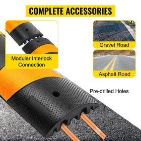 Happybuy VEVOR two-channel ramp protects cables along roads.