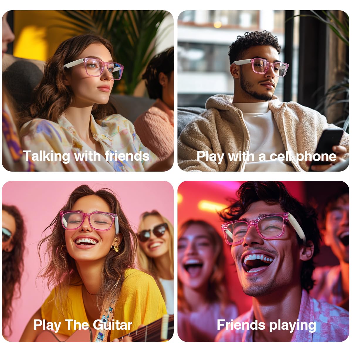 Harlafou blue-light blocking lenses close-up for screen time comfort