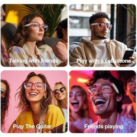 Harlafou blue-light blocking lenses close-up for screen time comfort