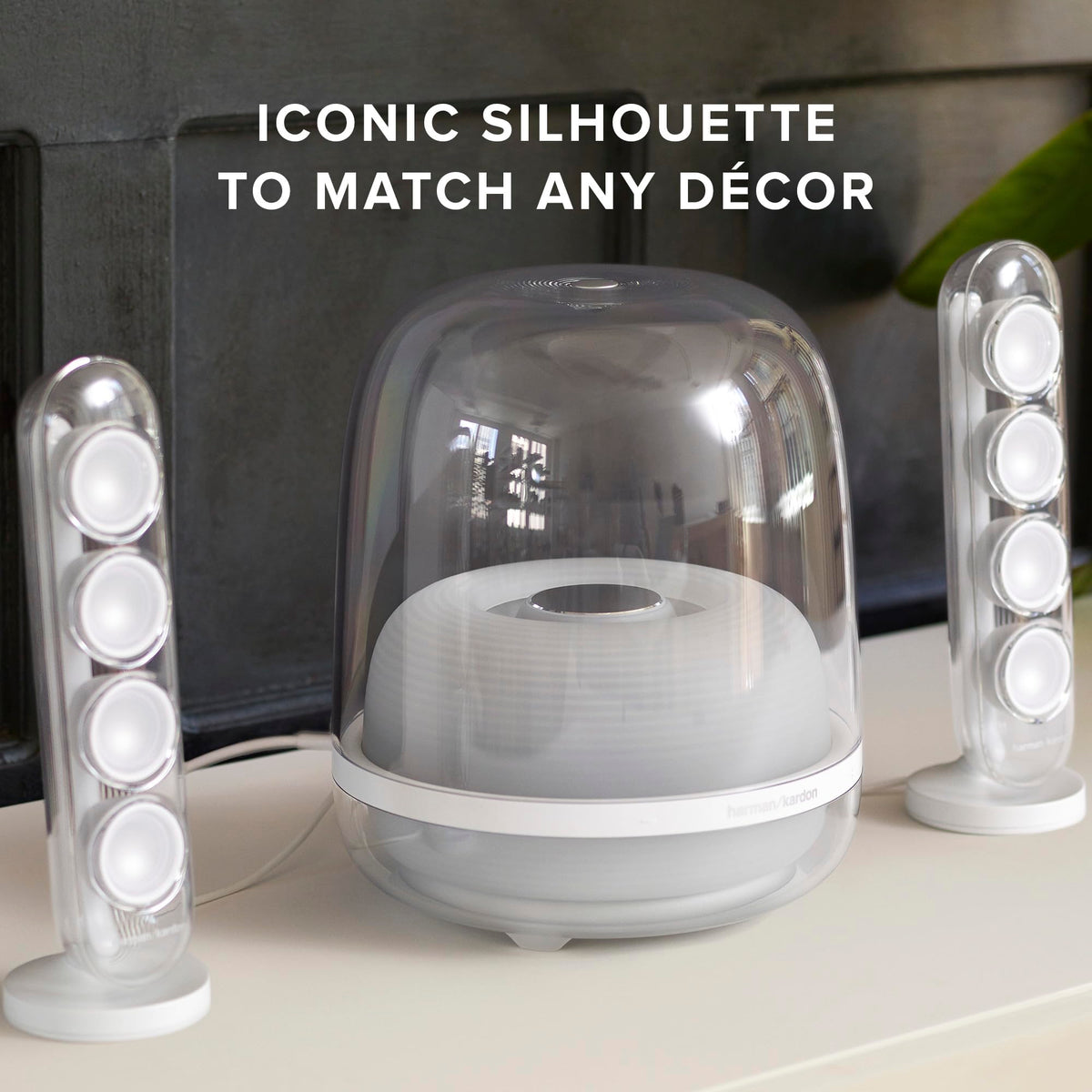 Ripple surface on speaker covers adds a premium, tactile vibe.