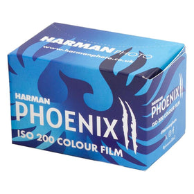 Harman Phoenix II 200 box with iso 200 and DX code indicating reliable exposure.