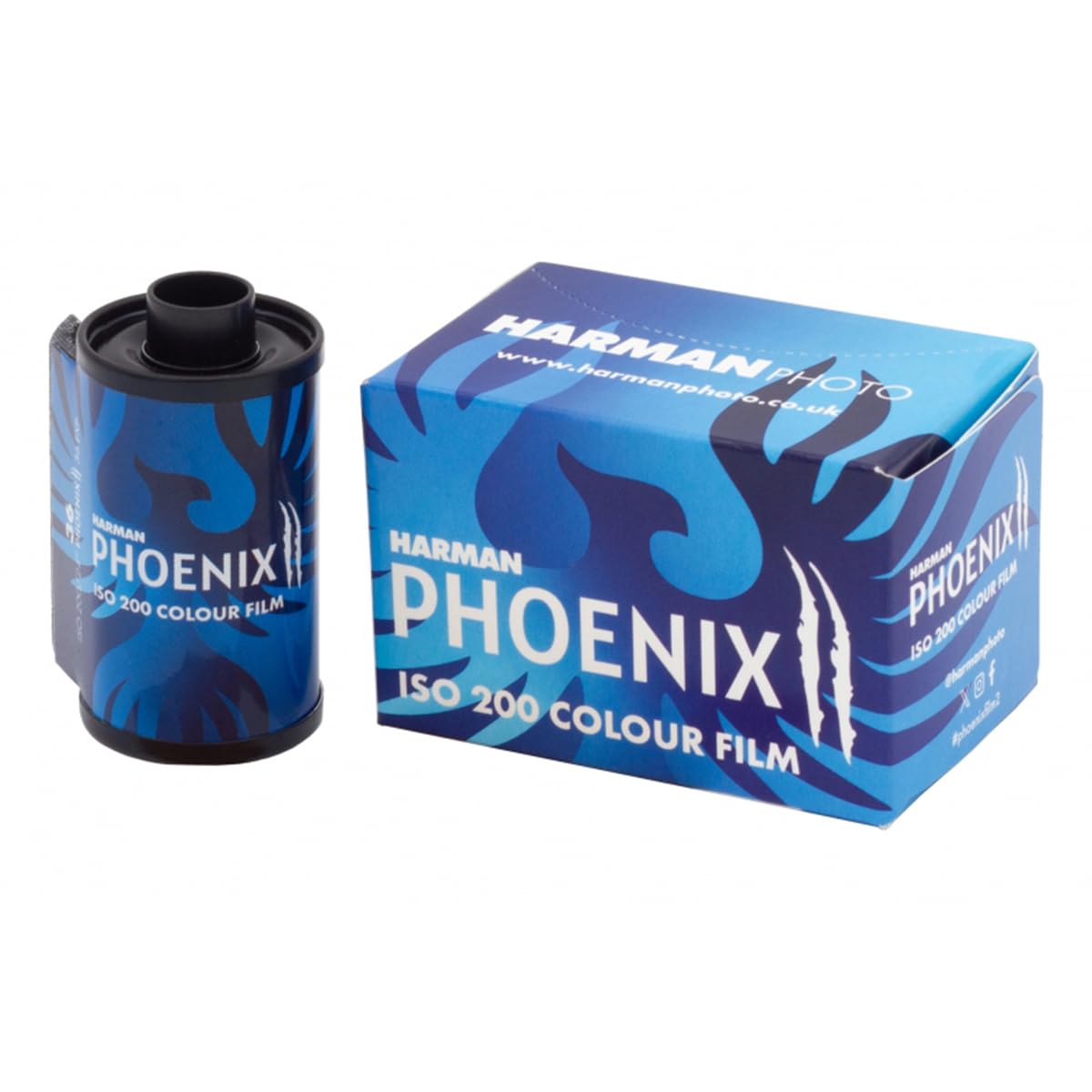 Harman Phoenix II 200 film pack: packaging for color film enthusiasts.