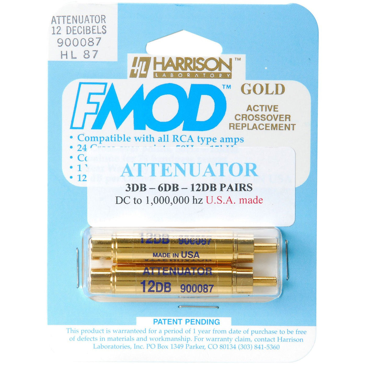 Harrison Labs gold-plated rca connector closeup illustrating secure contact and low-resistance benefit
