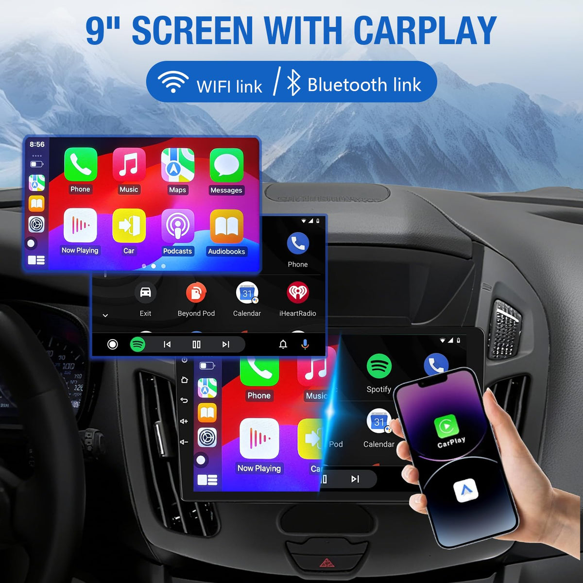 Hasenda CarPlay interface on screen for app access and navigation