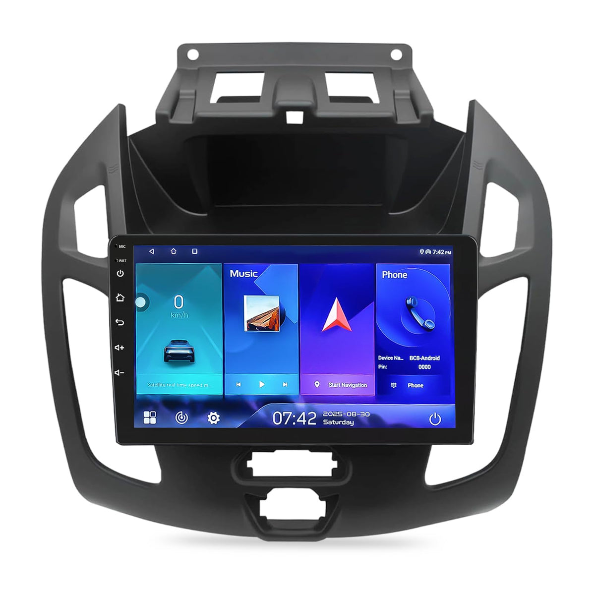 Hasenda Ford Transit Connect dashboard setup with easy 9-inch touchscreen control
