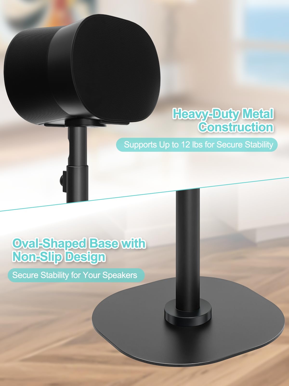 Haturi easy tool-free assembly lets you position speakers quickly.