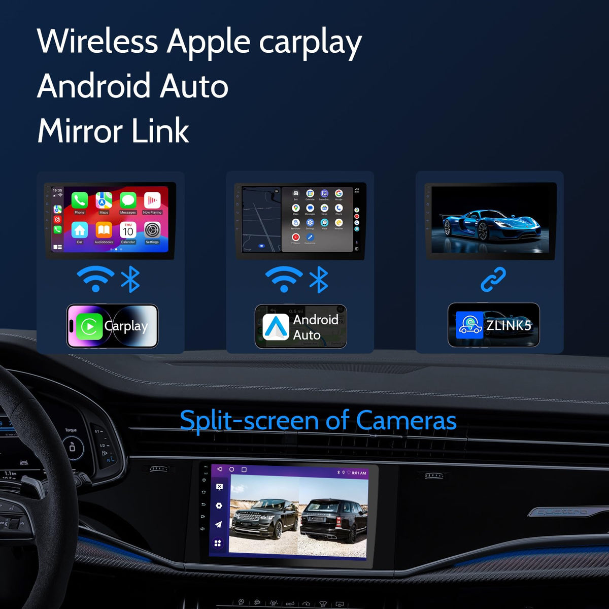 Haudio wireless CarPlay screen enabling seamless smartphone integration.