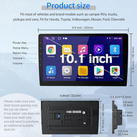 Haudio 10.1-inch HD touchscreen UI for intuitive navigation and media control.