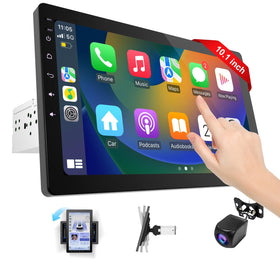 Haudio 10-1 inch rotatable CarPlay screen enables flexible dash view for safer driving.