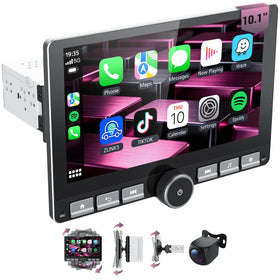 Haudio 101-inch rotatable touchscreen in dash enables versatile dashboard viewing.