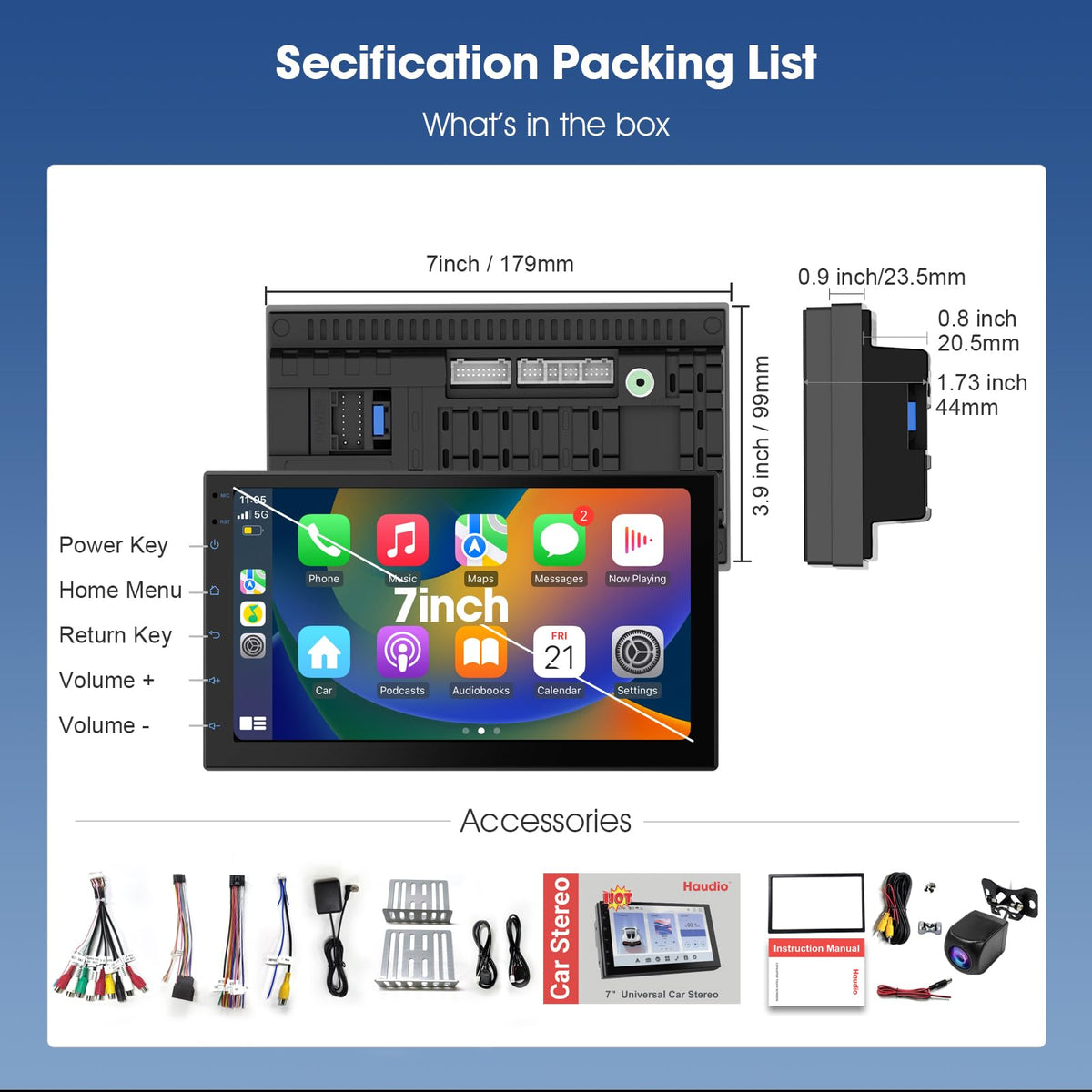 Haudio 32GB storage expansion: room for APKs and themes on your unit.