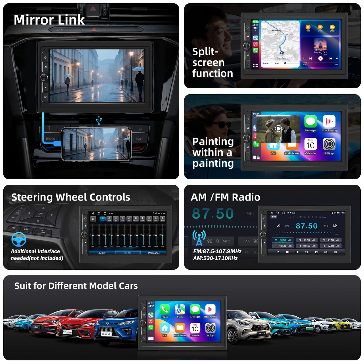 Haudio 720p AHD backup camera provides clear reversal views day or night.
