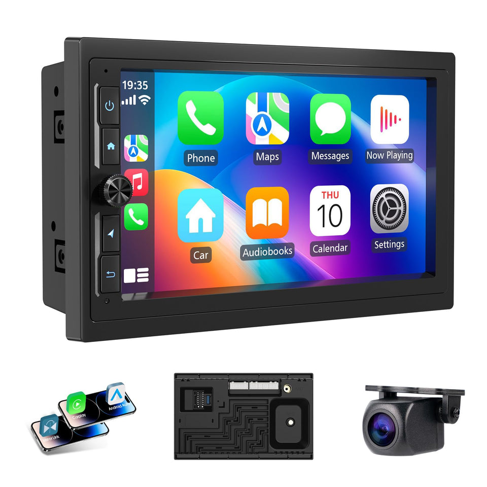 Haudio 7in double din HD touchscreen delivers crisp navigation and media on the road.