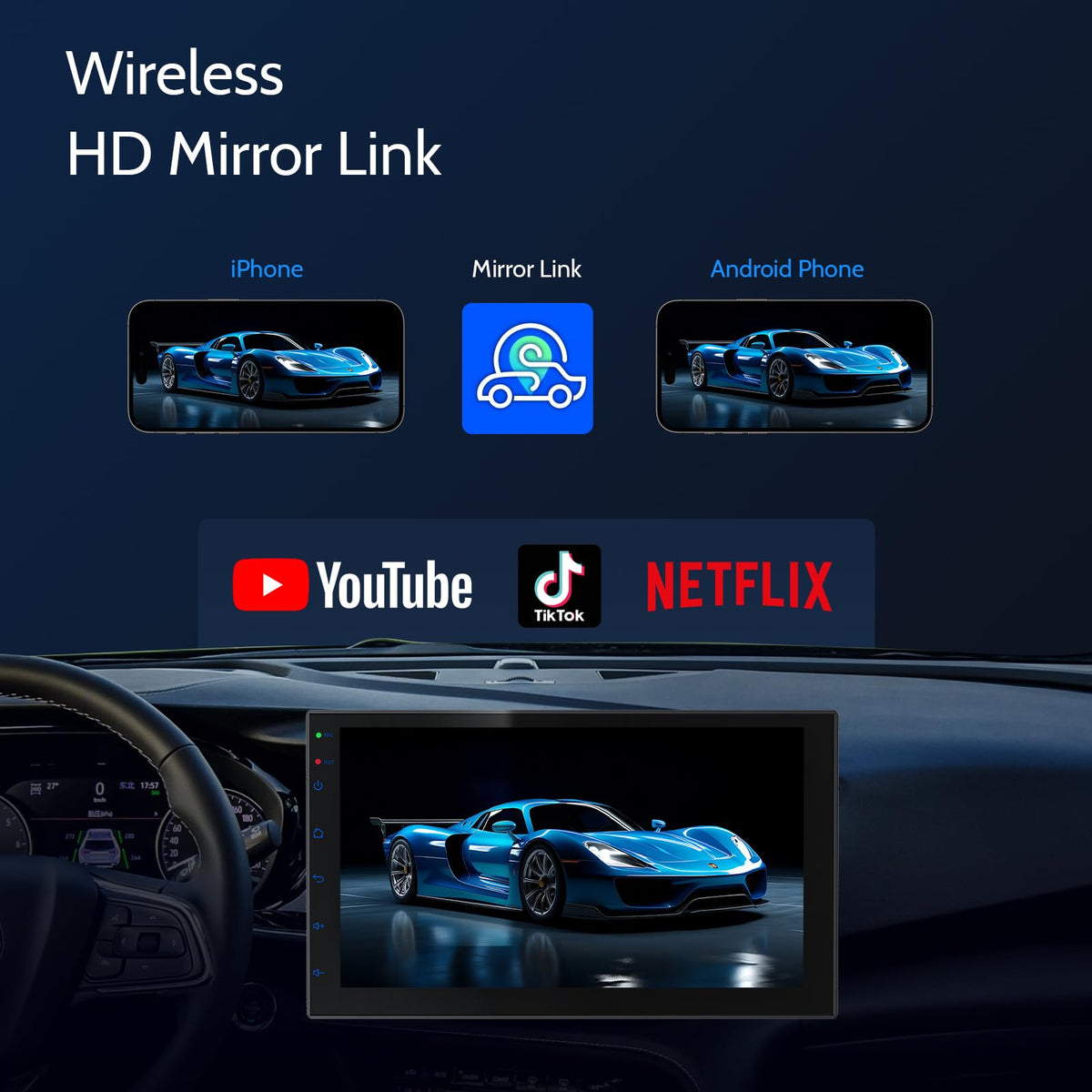 Haudio 1080P backup camera with night vision for parking.
