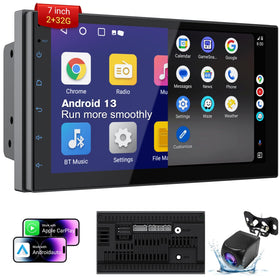 Haudio 7-inch double din with wireless CarPlay and Android Auto for safer driving