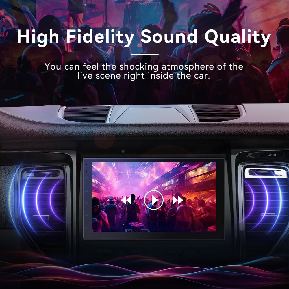 Haudio IPS 7-Inch touchscreen delivers crisp visuals and 1080P video.