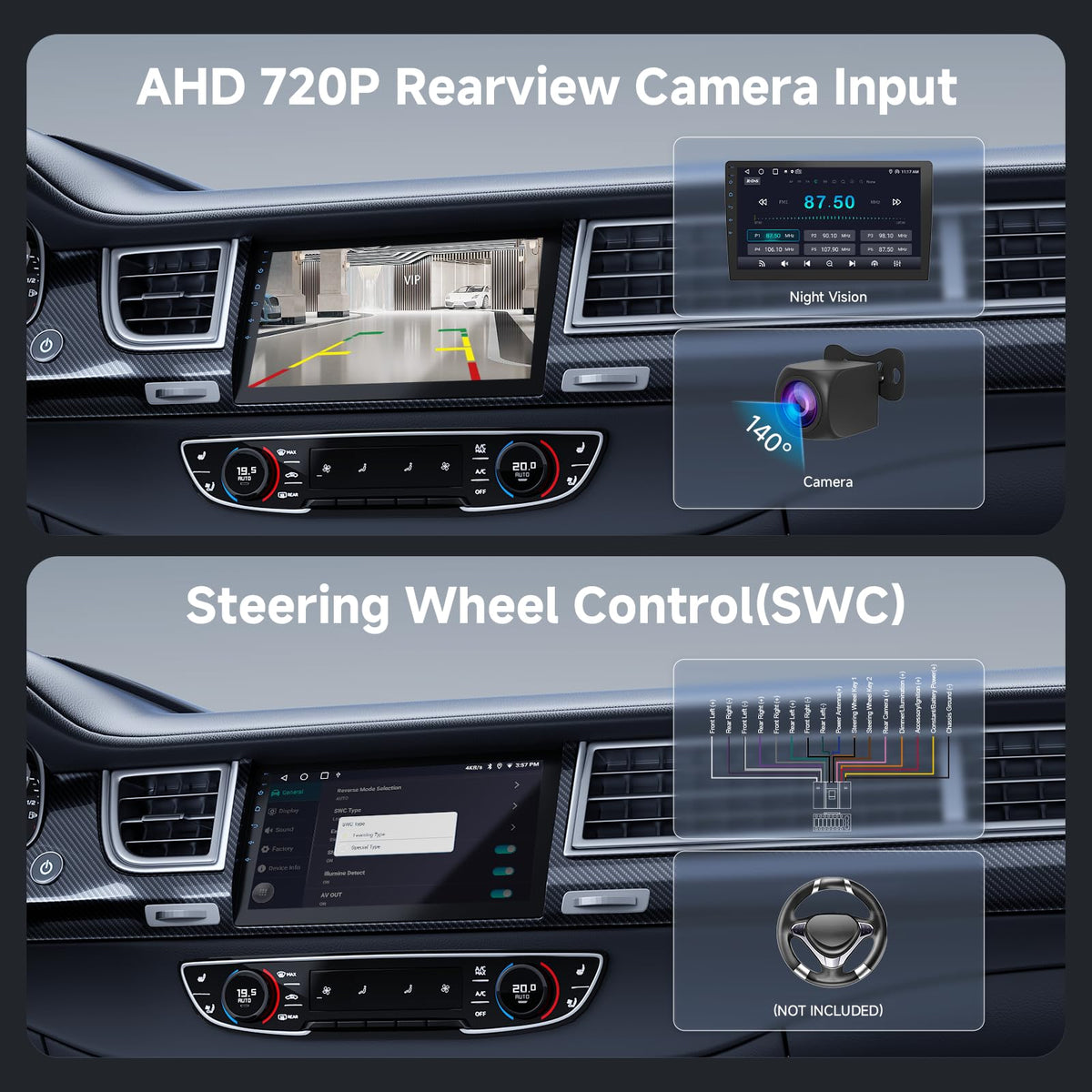 Haudio 9-inch double din voice assistant enabling hands-free commands.