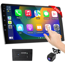 Haudio 9-inch CarPlay screen front view showing clear display and control on dash.