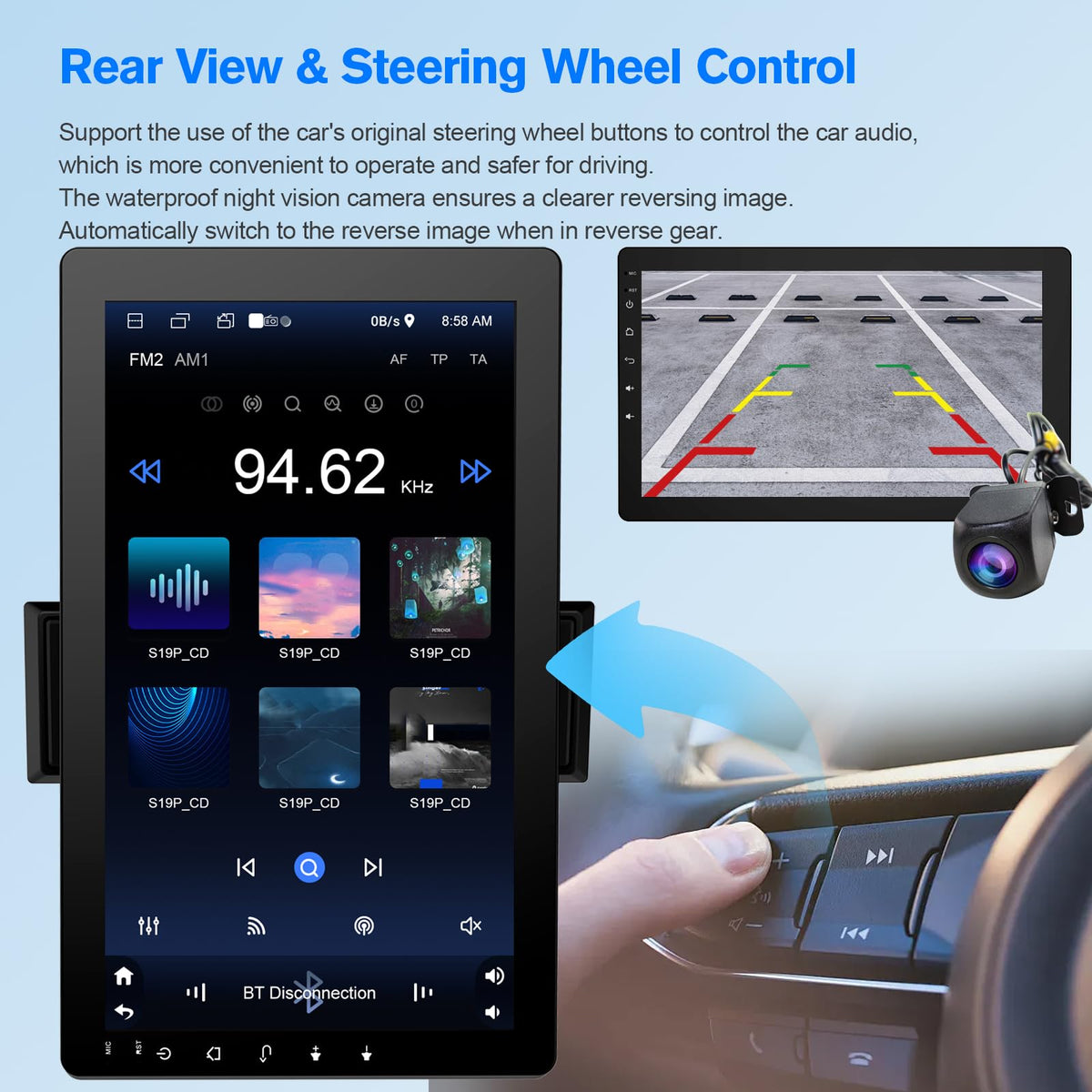 Haudio 720p AHD backup camera with night vision and wide 140-degree view.