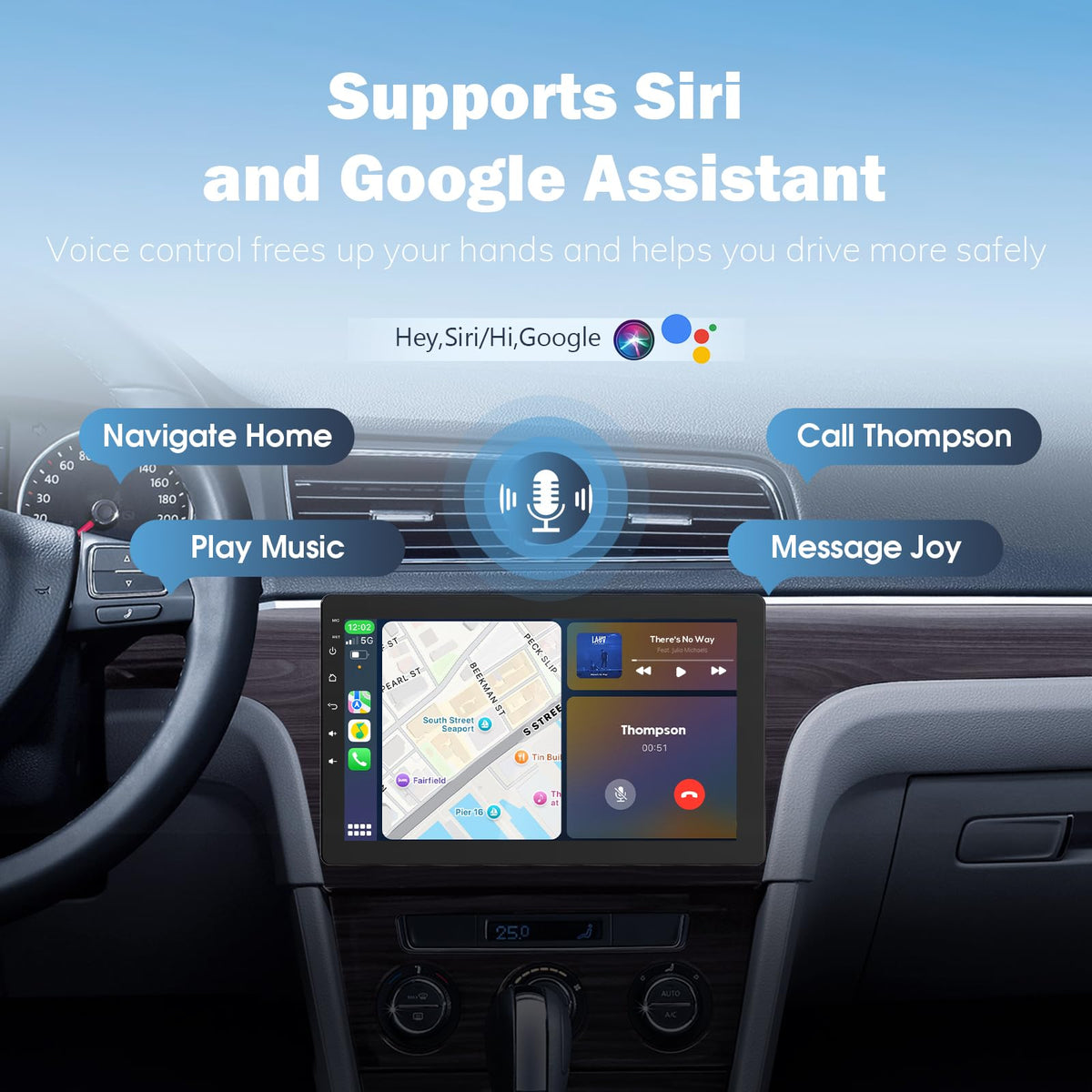 Haudio Android 13 car tablet delivering quick responses and offline navigation