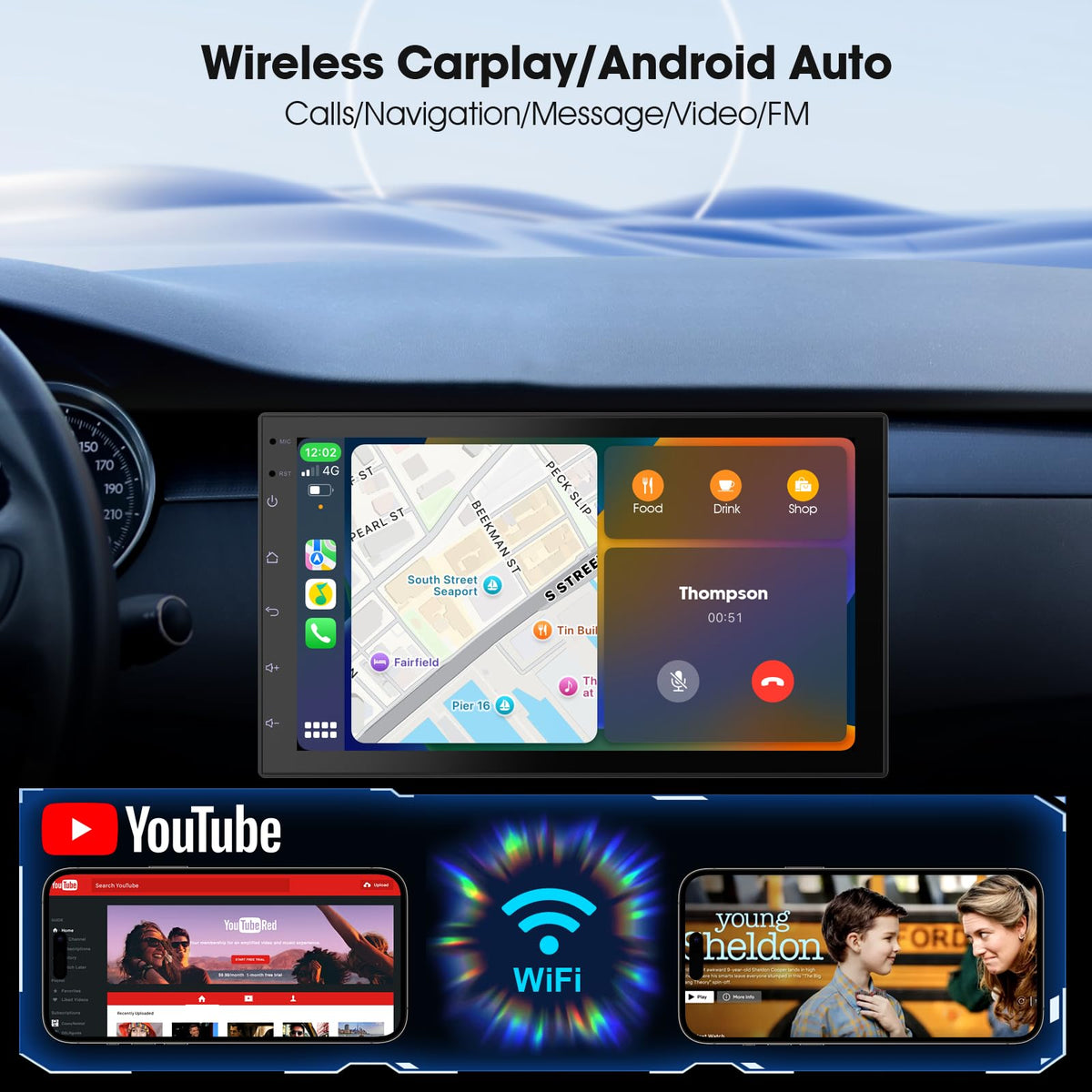 Haudio back panel connections with USB and camera inputs for flexible hookups