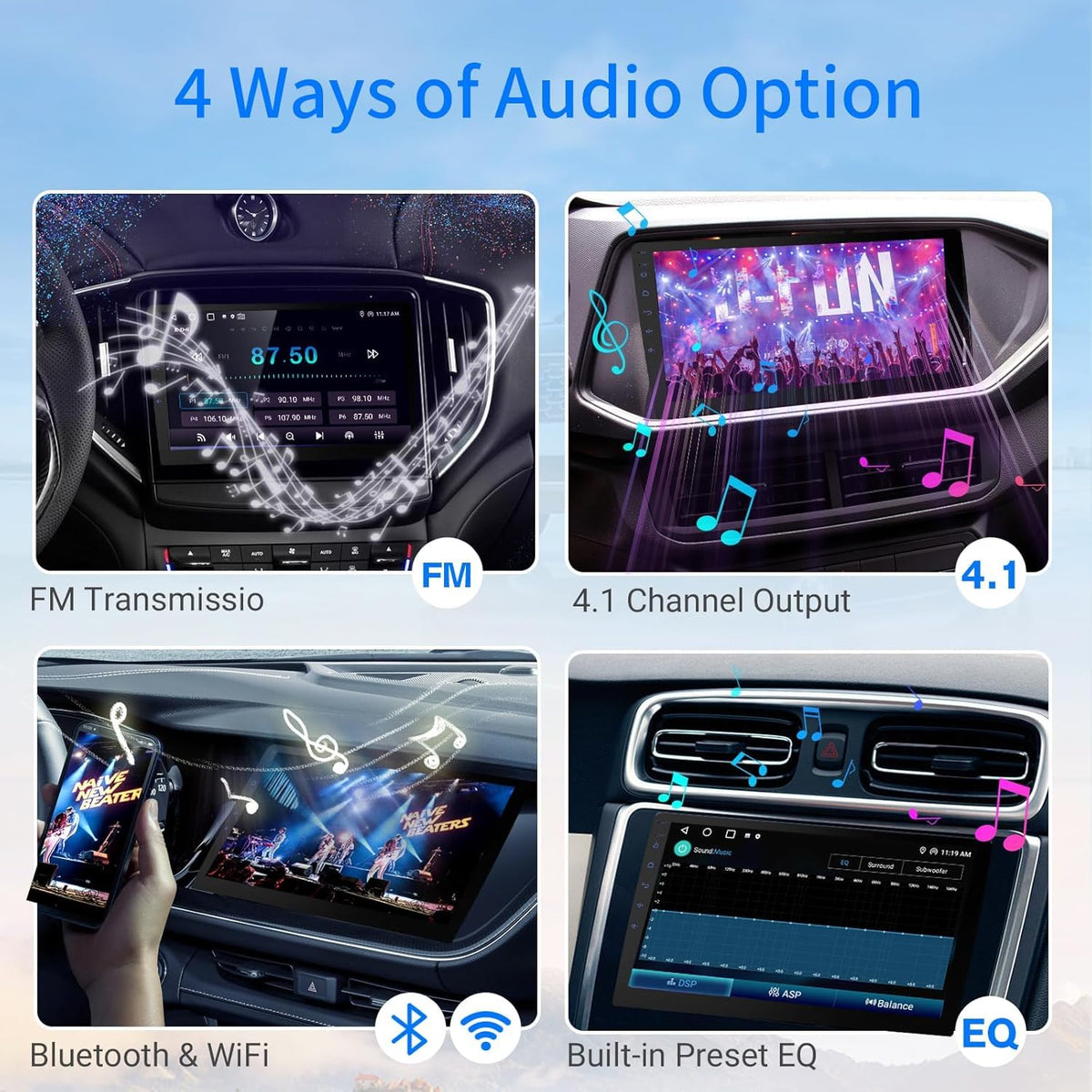 Haudio 720p backup camera with trajectory guides improves parking accuracy.