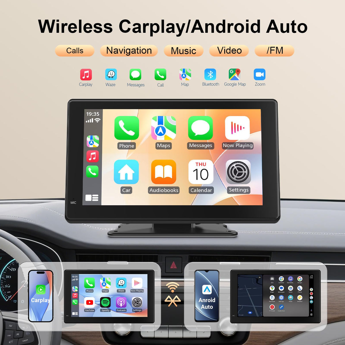 Haudio 1080P backup camera close-up showing rugged design and clear view