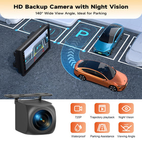 Haudio backup camera activating on reverse for safer parking visibility.