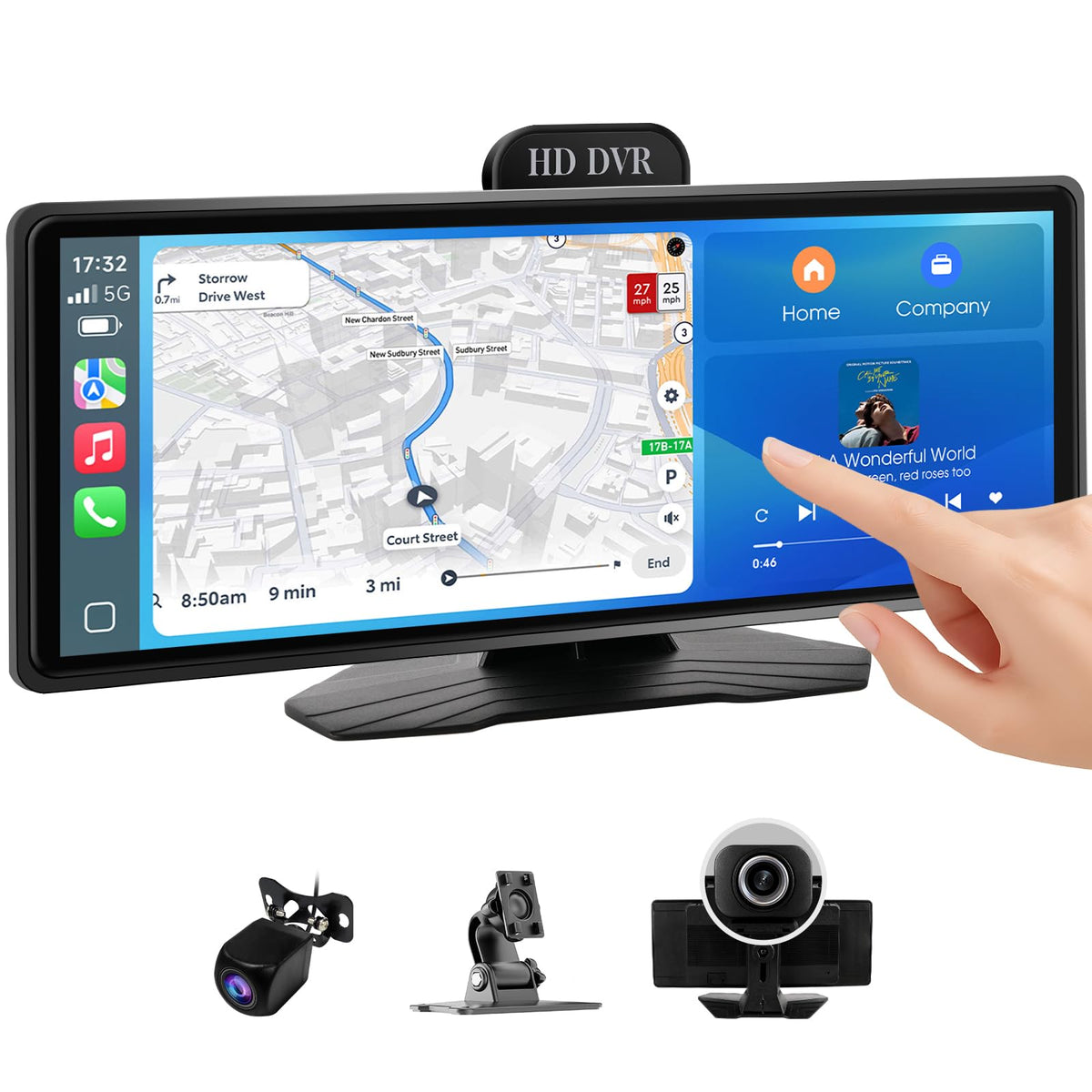 Haudio front display showing clear navigation and quick-access controls, improving driving convenience