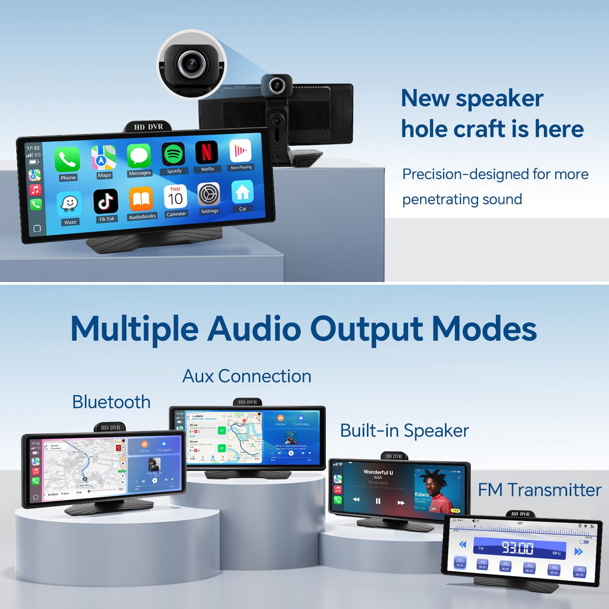 Haudio installed in car with passengers enjoying media, adding entertainment on long trips