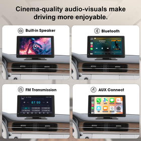 Haudio installed in car dashboard demonstrating quick plug-and-play convenience