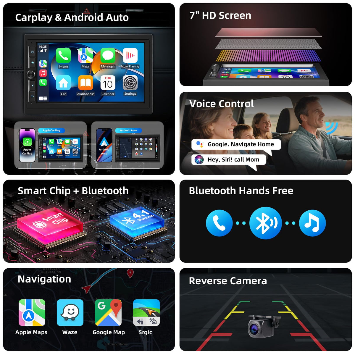 Haudio mirror link compatibility enables phone screen mirroring for seamless app use.