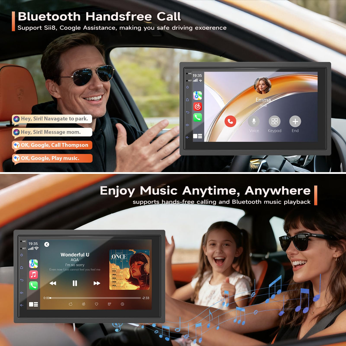 Haudio mirror link feature allowing seamless media sharing while driving or parking.