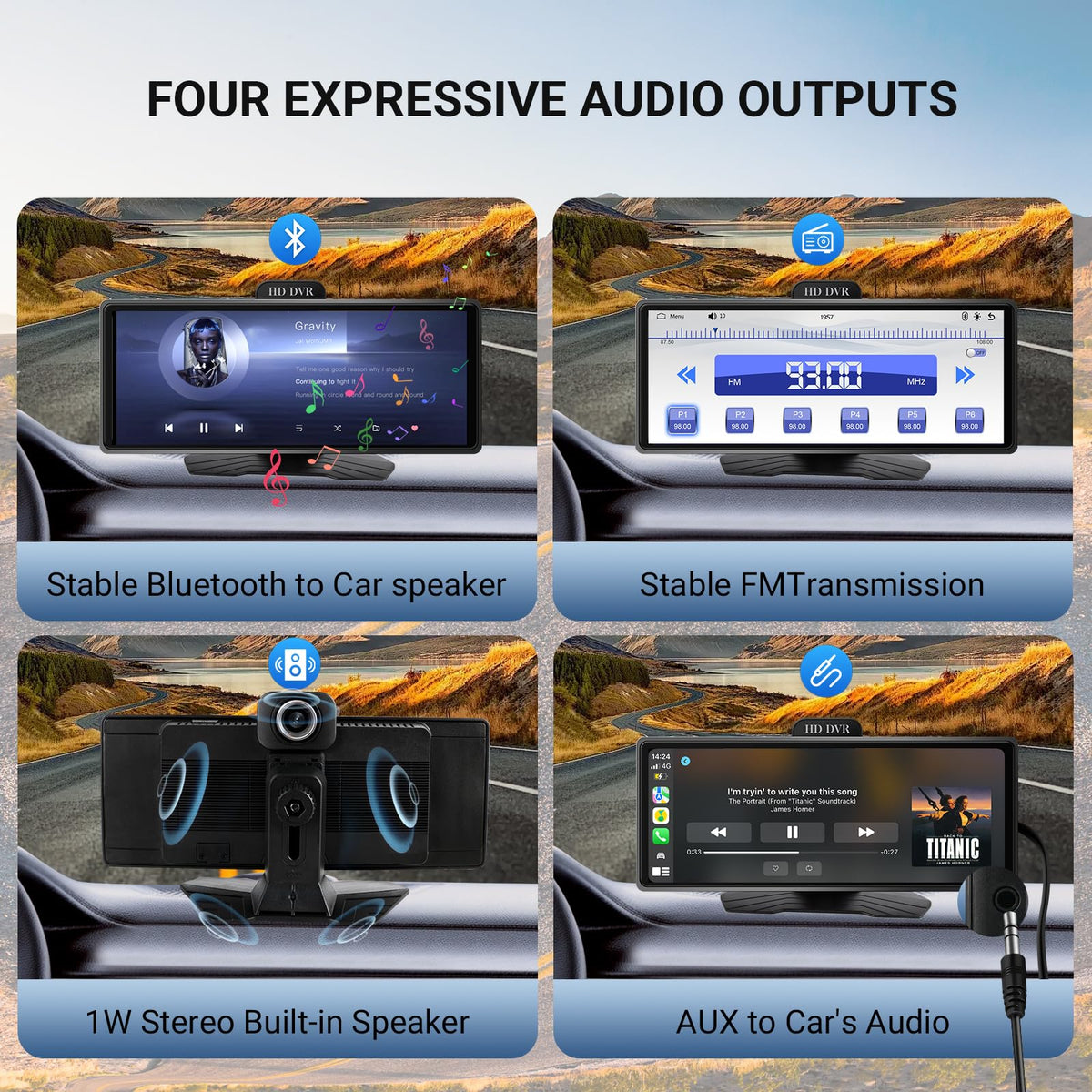 Haudio 256GB TF card storage for local media and footage.