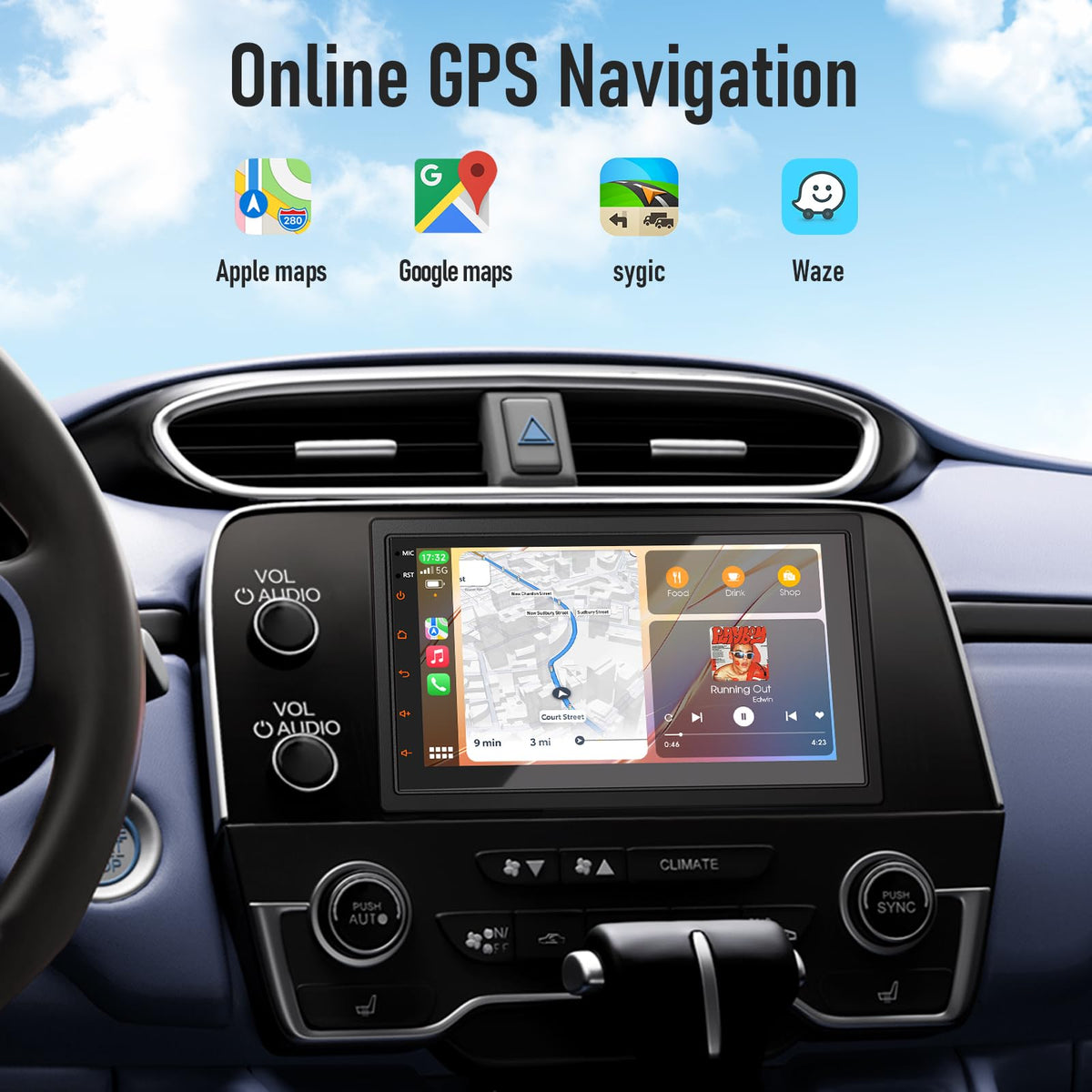Haudio steering wheel control enables safer, convenient operation while driving.