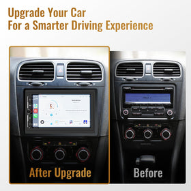 Haudio universal double-DIN fit with steering wheel control support.