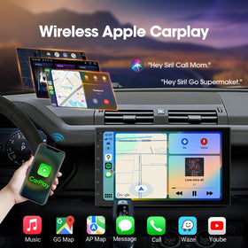Haudio 7 wireless CarPlay and Android Auto enable hands-free driving