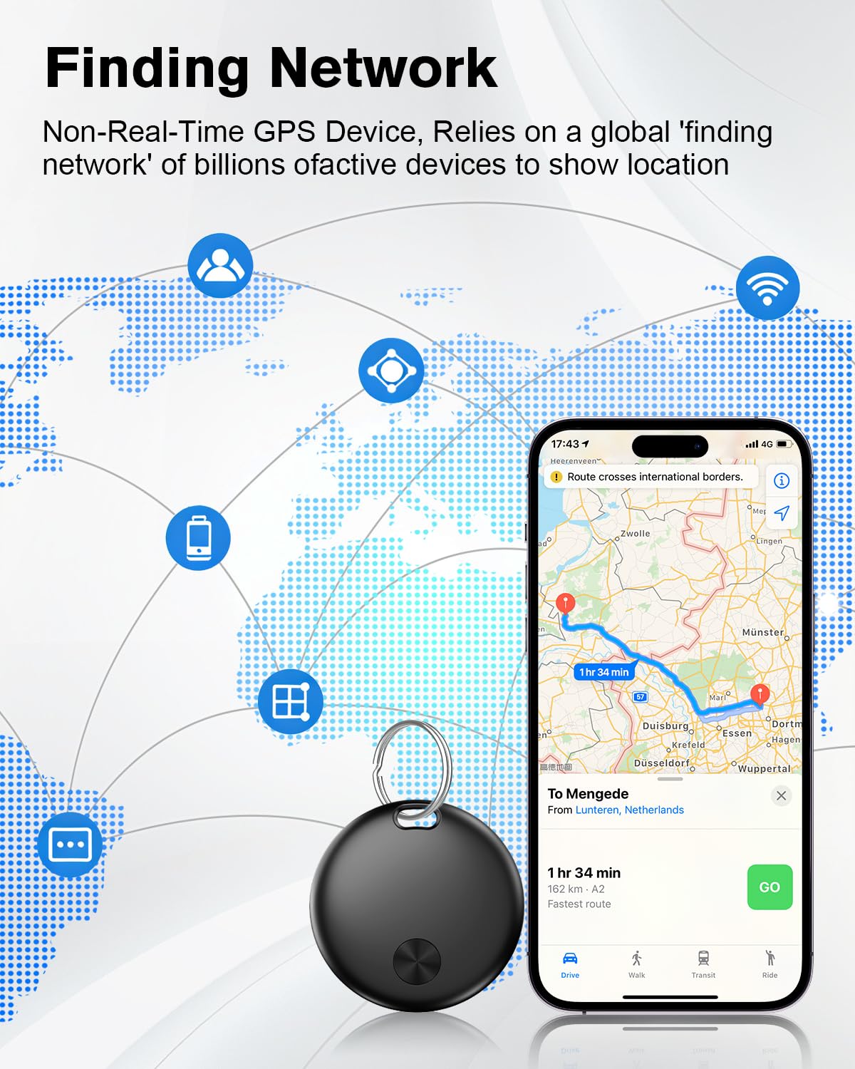 Hauibela weTag mini works with Apple Find My on iOS