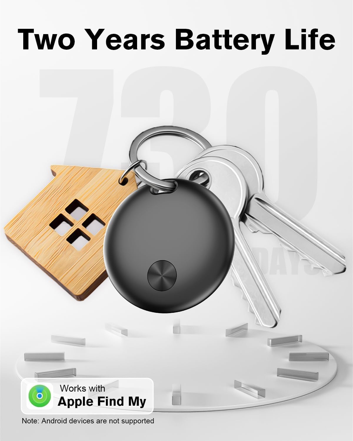 Hauibela weTag mini with replaceable battery lasts up to 24 months