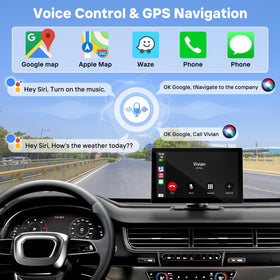 HAUXIY CarPlay screen showing voice control and navigation prompts