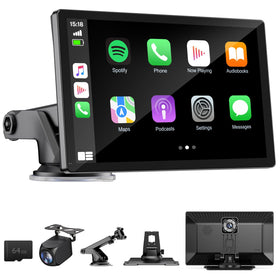 HAUXIY 9-inch CarPlay screen with 4K front camera for clear driving footage