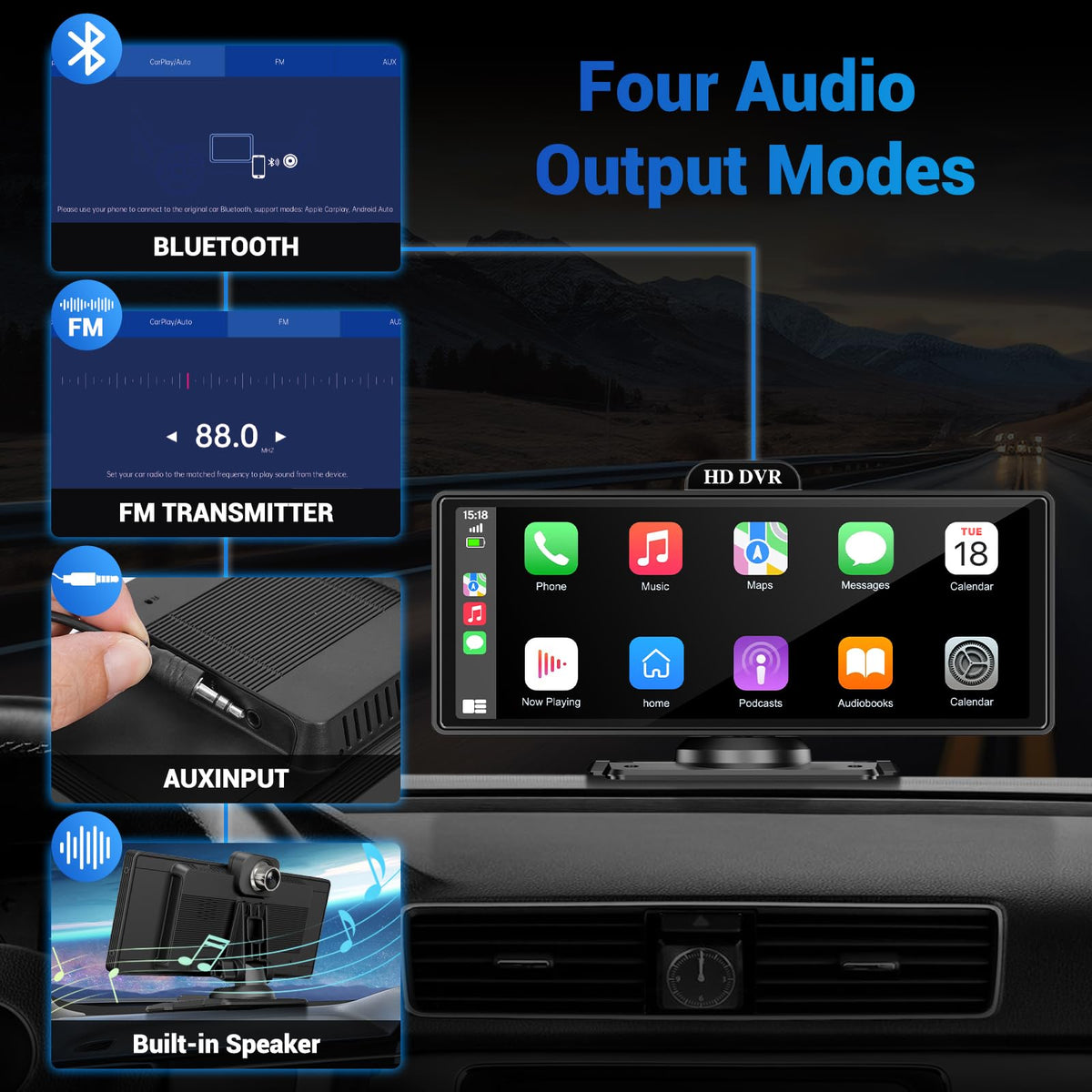 HAUXIY Bluetooth and Wi-Fi enable wireless in-car audio