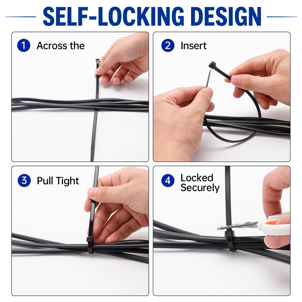 HAVE ME TD 40 lbs tensile zip tie secures heavier cables effectively