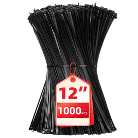 HAVE ME TD zip ties 12inch 1000-pack in black for durable cable management