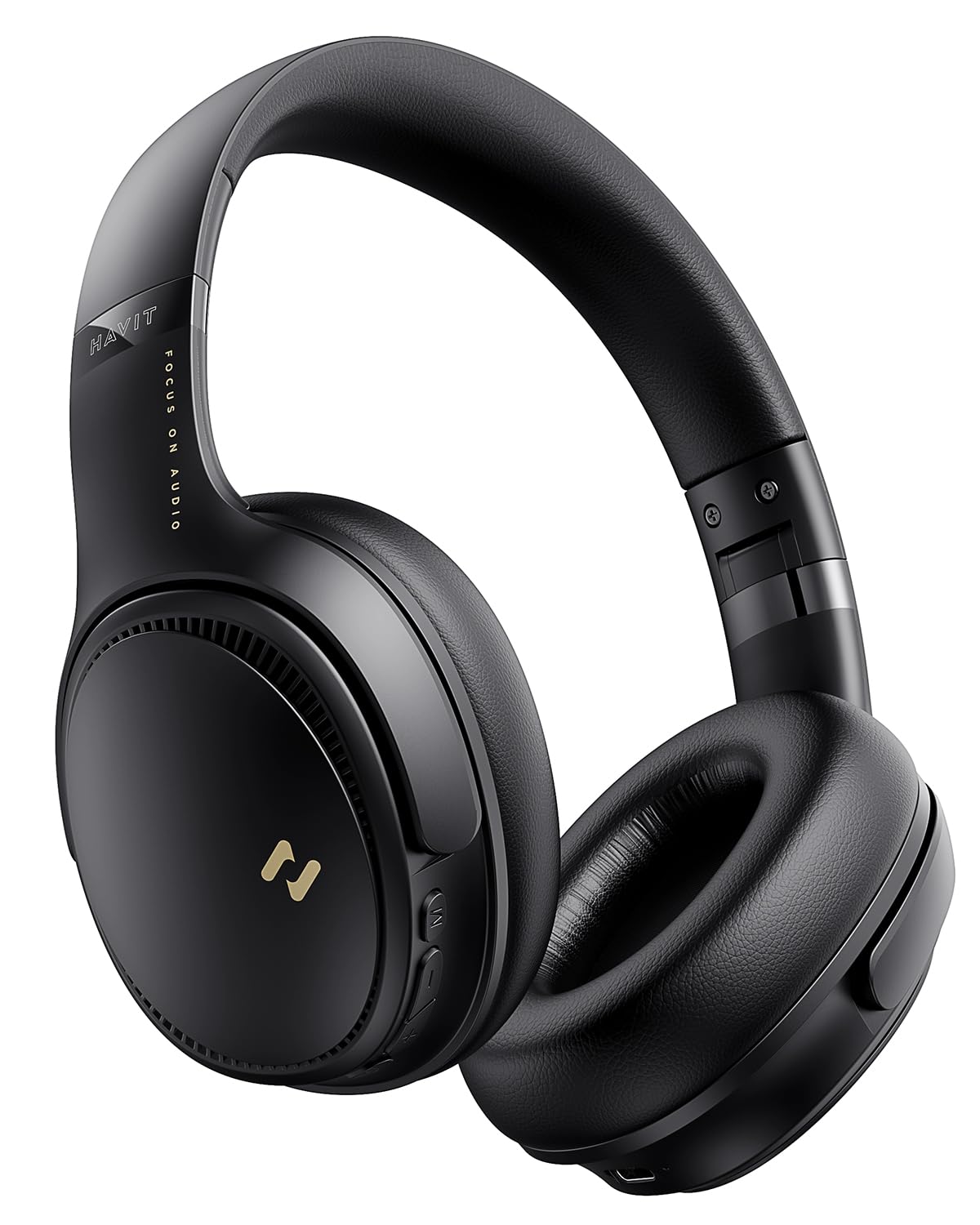 Havit active noise cancelling headphones shown with ANC for travel focus.