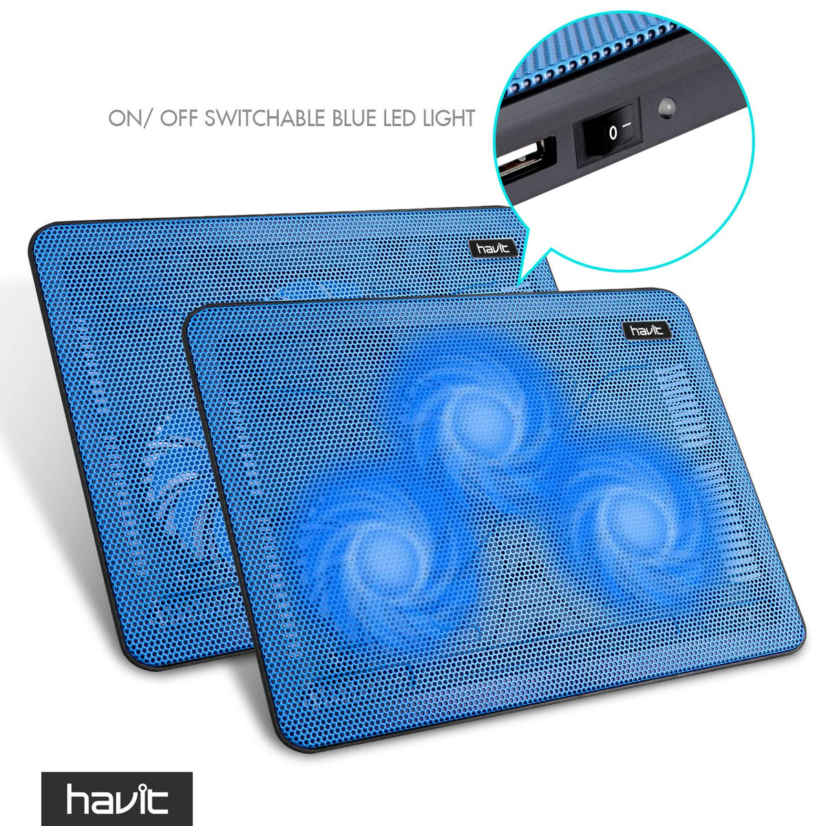 havit close-up metal mesh surface improving airflow and laptop cooling