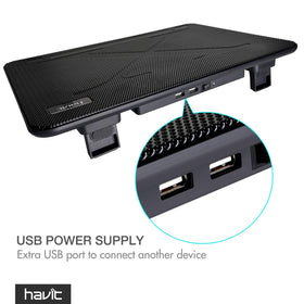 havit dual-USB hub and power switch visible benefit: added peripheral connectivity